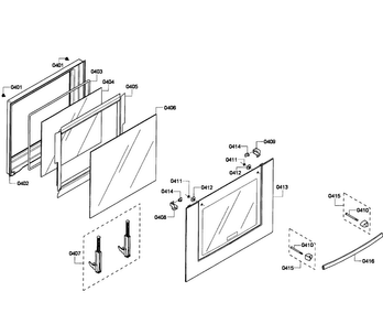 Door Assy Diagram and Parts List for HBL8450UC 05 Bosch Wall Oven