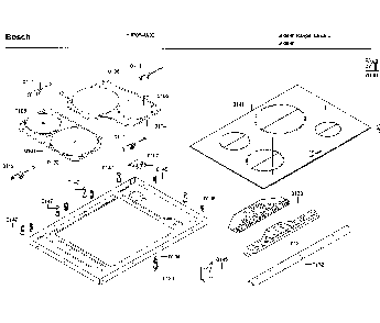 Cooktop asy Diagram and Parts List for HIIP054U 02 Bosch Range