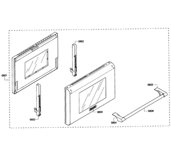 Door Assy Diagram and Parts List for PRD304EG 10 Thermador Range