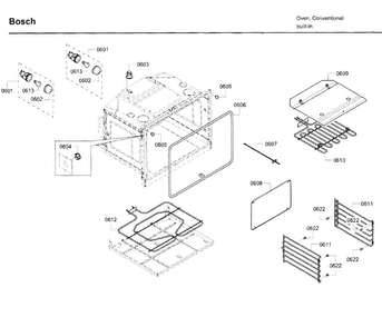 Inner Parts 2 Diagram and Parts List for HBL5650UC 09 Bosch Wall Oven