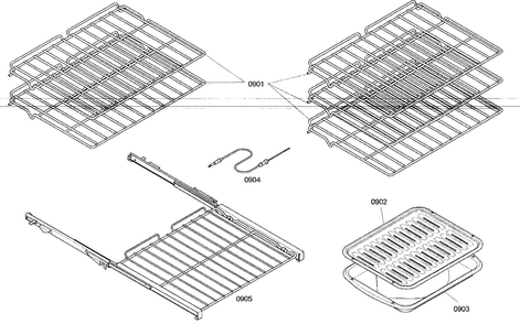 Shelfs Diagram and Parts List for MED272EB01  Thermador Wall Oven