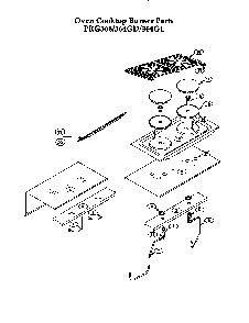 Oven Cooktop Burners Diagram and Parts List for PRG364GL  Thermador Range