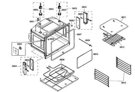 Bottom Oven Diagram and Parts List for POD30201  Thermador Wall Oven