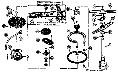 Motor Diagram and Parts List for THD2500  Thermador Dishwasher
