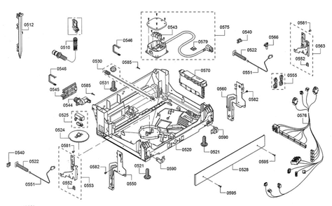 Base/Power Cord Diagram and Parts List for SHPM78W52N 10 Bosch Dishwasher