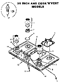Section 7 Diagram and Parts List for SGT3601  Thermador Cooktop