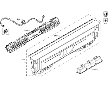 Control Panel Diagram and Parts List for SHE7PT52UC 07 Bosch Dishwasher
