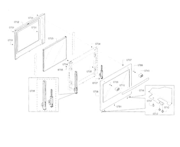 Door-lower Diagram and Parts List for HBN8651UC 01 Bosch Wall Oven