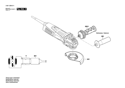 Diagram 2 Diagram and Parts List for GWX13-50 3 601 GB9 011 Bosch Angle Grinder