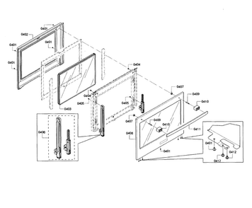 Door Diagram and Parts List for HBL8751UC 01 Bosch Microwave Oven Combo