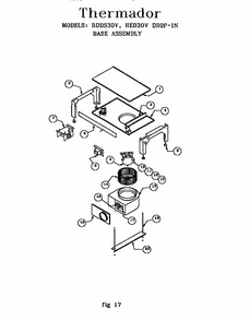 Drop-in Base Assembly (rdds30vqb(prior-9707)) (rdds30vrs(prior-9707)) (red30vqb(prior-9707)) (red30vqrs(prior-9708)) (red30vqw(prior-9708)) Diagram and Parts List for RED30VQW PRIOR-9708 Thermador Range
