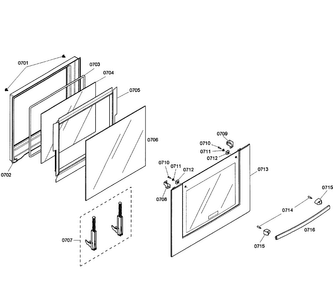 Lower Door Diagram and Parts List for HBL5620UC 04 Bosch Wall Oven