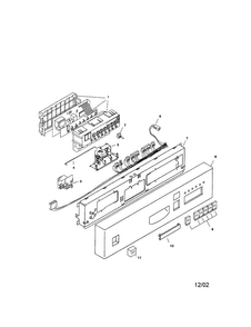 Fascia Panel Diagram and Parts List for SHU5314UC 12 Bosch Dishwasher