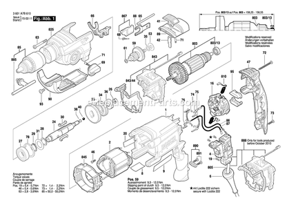 Part Location Diagram of 2607030903 Bosch Tool SERVICE KIT
