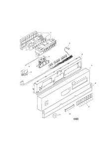 Fascia Panel Diagram and Parts List for SHI6802UC 06 Bosch Dishwasher