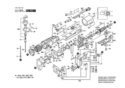 Section 1 Diagram and Parts List for 0601584134  Bosch Jig Saw