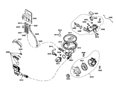 Heater/sump/pump Diagram and Parts List for SHE43C02UC 47 Bosch Dishwasher