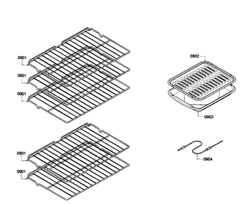 Shelfs Diagram and Parts List for HBL5650UC 06 Bosch Wall Oven