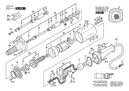 Section 1 Diagram and Parts List for 0602209633  Bosch Sander Grinder