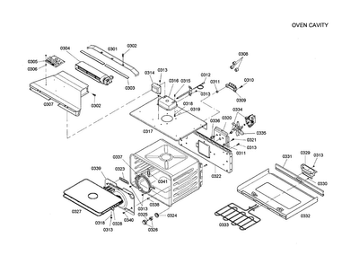 Oven Cavity Diagram and Parts List for HBN5045AUC 01 Bosch Wall Oven