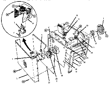 Body, Rear View Diagram and Parts List for ESC30CVB  Thermador Range
