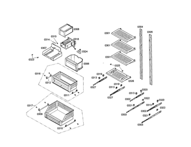 Icemaker Diagram and Parts List for T24IF70PSS 01 Thermador Freezer