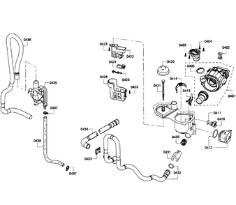 Pump Assy Diagram and Parts List for SHE4AM15UC 02 Bosch Dishwasher