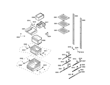Icemaker Diagram and Parts List for T18IF70NSP-04  Thermador Freezer