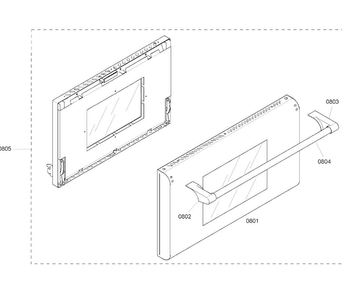 Door Assy Diagram and Parts List for PD366BS 07 Thermador Range