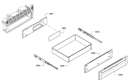 Drawer Diagram and Parts List for HEI7052U 08 Bosch Range