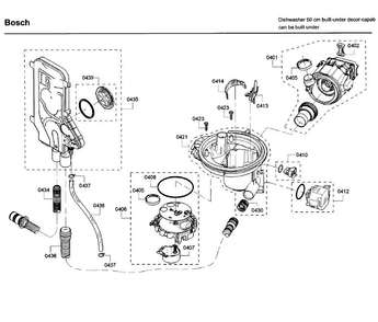 Pump Diagram and Parts List for SHE53T56UC 09 Bosch Dishwasher