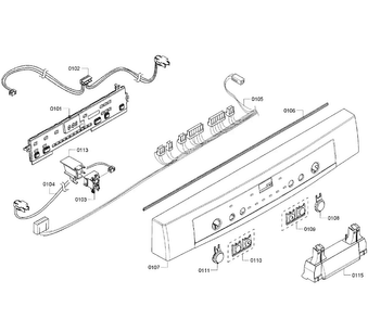 Control Panel Diagram and Parts List for SHE3AR72UC 08 Bosch Dishwasher