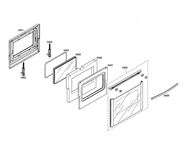 Door Diagram and Parts List for HES3052U 01 Bosch Range