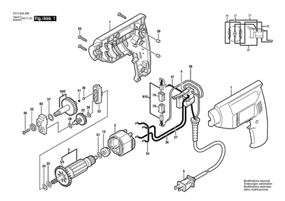 Bosch 6345-78type2 (F01263453k) Diagram and Parts List for 6345-78 (TYPE 2)(F01263453K) Bosch Cordless Drill