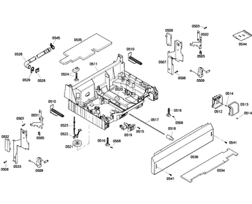 Base Assy Diagram and Parts List for DWHD410HFM 60 Thermador Dishwasher