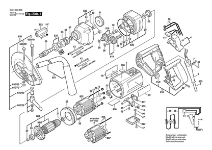 Section 1 Diagram and Parts List for GRW12E 0601968003 Bosch Agitator