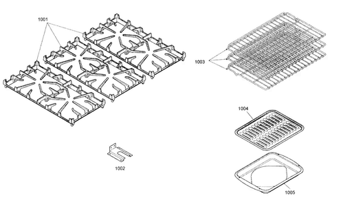 Accessory Diagram and Parts List for PRG366EG01  Thermador Range