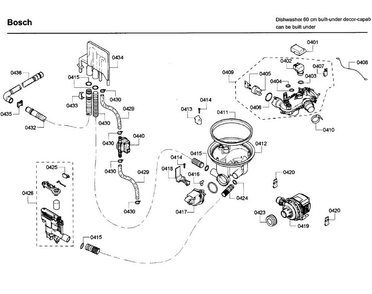 Pump Diagram and Parts List for SHE65P05UC 61 Bosch Dishwasher