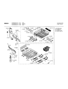 Racks Diagram and Parts List for SHY66C05UC 14 Bosch Dishwasher