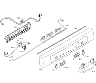 Control Panel Diagram and Parts List for SHE3AR55UC 08 Bosch Dishwasher