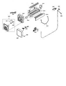 Ice Maker Diagram and Parts List for KBURT3665E01  Thermador Refrigerator