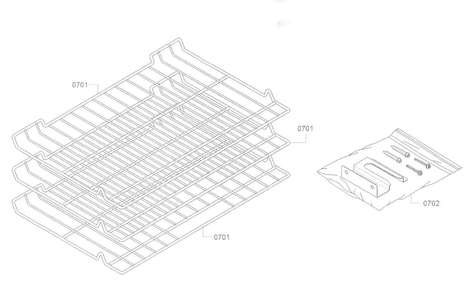 Rack Diagram and Parts List for HEIP054U 05 Bosch Range