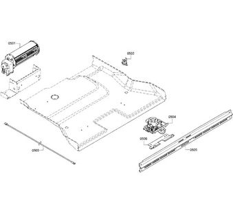 Lower Fan Diagram and Parts List for HBL8650UC 09 Bosch Wall Oven