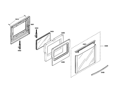 Door Diagram and Parts List for HEI7032U 01 Bosch Range