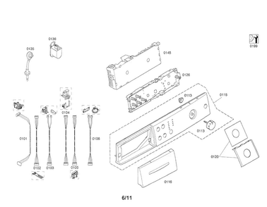 Fascia Panel/power Module Diagram and Parts List for WAS20160UC 20 Bosch Washer