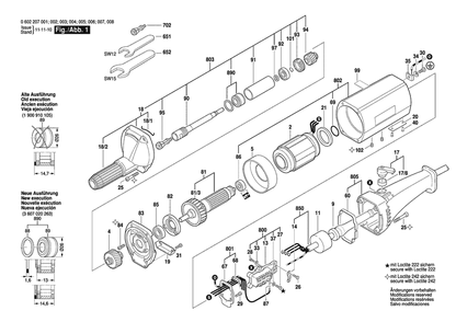 Section 1 Diagram and Parts List for 0602207004  Bosch Sander Grinder