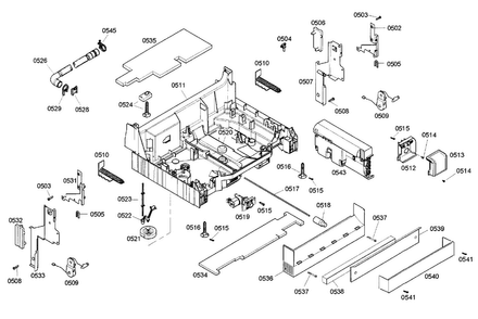 Base Diagram and Parts List for DWHD94EP 50 Thermador Dishwasher