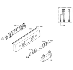 Control Panel Diagram and Parts List for SPE53U55UC 29 Bosch Dishwasher