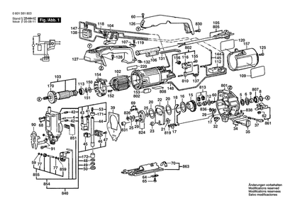 Section 1 Diagram and Parts List for GST2000 0601997623 Bosch Jig Saw