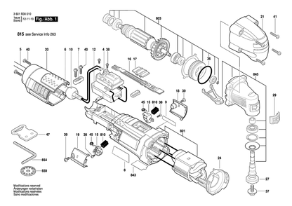 Diagram Diagram and Parts List for MX25E 3 601 B30 010 Bosch Multi-Tool